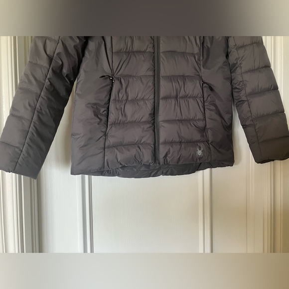 Spyder Women’s Size Medium Clara Short Quilted Puffer Winter Coat Jacket Gray - Picture 3 of 8